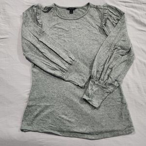 2/25 or 3/30 RW&CO Light Green long sleeve top with Shoulder ruffle (EUC Size L)